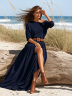 High-end Casual And Relaxed One-shoulder Maxi Dress