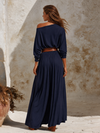 High-end Casual And Relaxed One-shoulder Maxi Dress