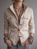 Cream Structured Safari Jacket