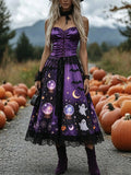 Purple Crystal Ball Ghost Corset Dress