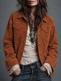 Rust Suede Utility Jacket
