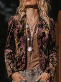 Purple Velvet Damask Blazer
