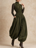 Olive High Neck Balloon Leg Jumpsuit