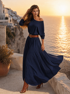 High-end Casual And Relaxed One-shoulder Maxi Dress
